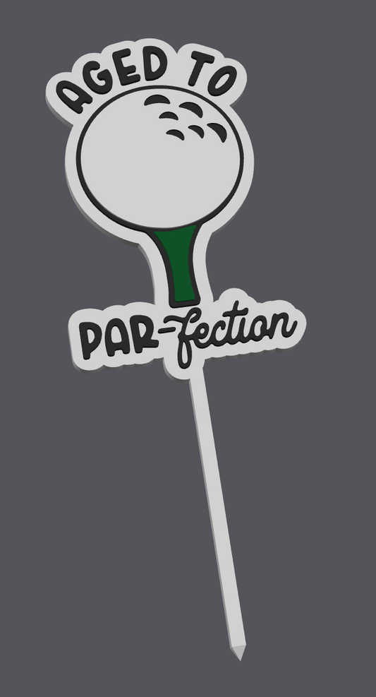 Aged to PAR-fection Cake Topper Digital File | STL & 3MF | Golf Birthday Cake Topper | Golf Party Decor | 3D Print File Download