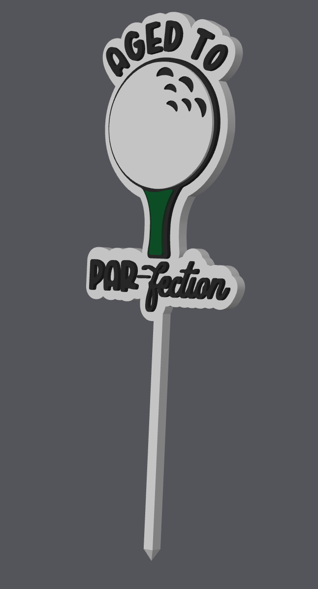 Aged to PAR-fection Cake Topper Digital File | STL & 3MF | Golf Birthday Cake Topper | Golf Party Decor | 3D Print File Download