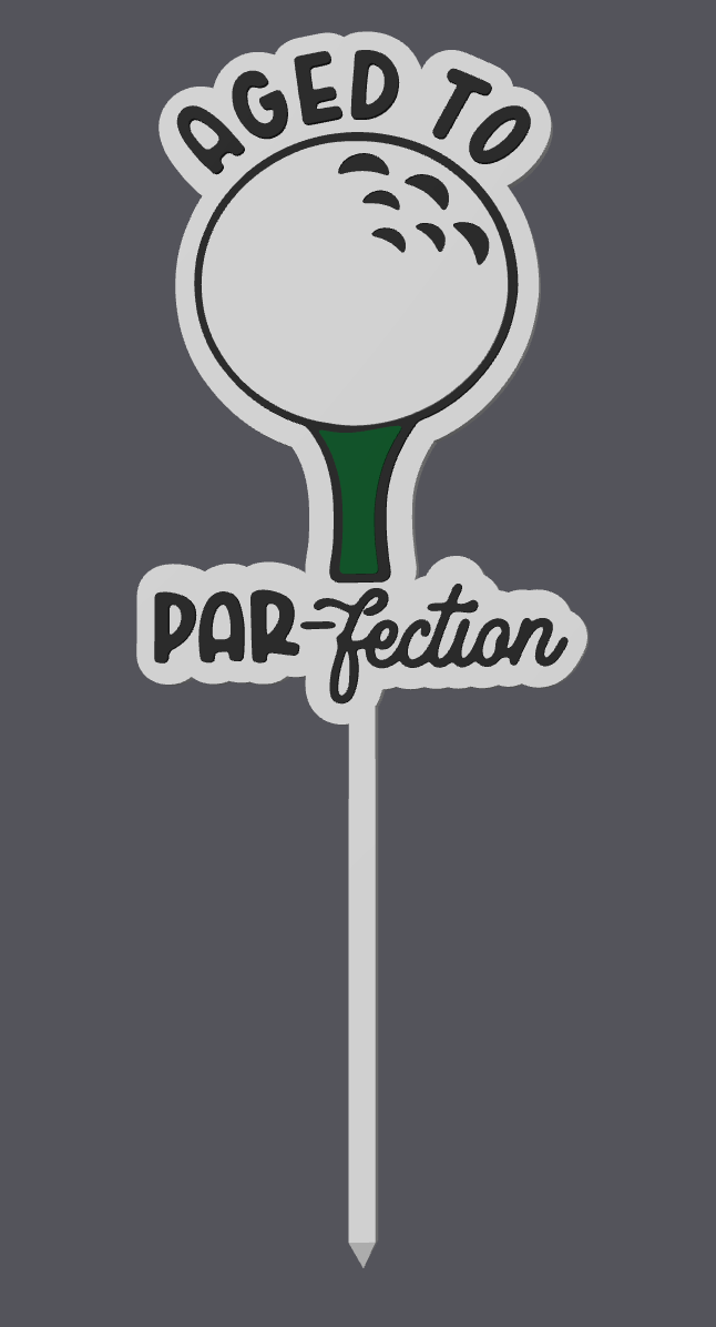 Aged to PAR-fection Cake Topper Digital File | STL & 3MF | Golf Birthday Cake Topper | Golf Party Decor | 3D Print File Download