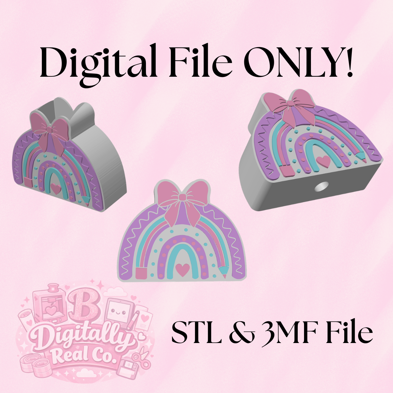Rainbow Soap Holder STL File | Bow Rainbow Bath & Body Works Soap Holder | Cute Bathroom Decor | Kids Bathroom Organizer | Digital Download STL 3MF