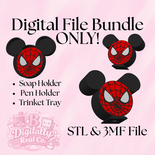 Spiderman Inspired 3D Print Bundle – Soap Holder, Pen Holder & Trinket Tray | STL & 3MF Files | Superhero Desk & Bathroom Decor | Digital Download