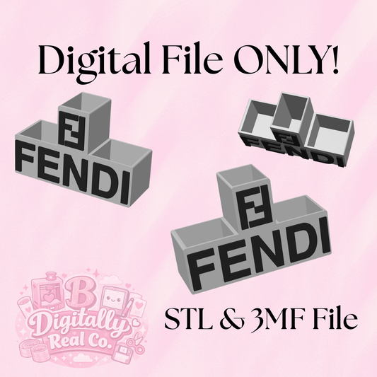 Fendi Inspired Pen Holder STL | Designer Desk Organizer 3D Print File | Trinket Holder STL | Luxury Desk Decor | Makeup Brush Holder | STL & 3MF File