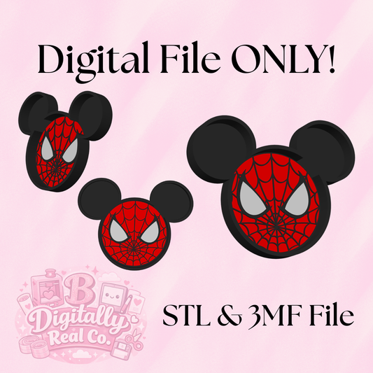 Spiderman Inspired Trinket Tray – STL & 3MF Digital File | Superhero Catch All Tray | Mouse Ear Decor | 3D Print File ONLY