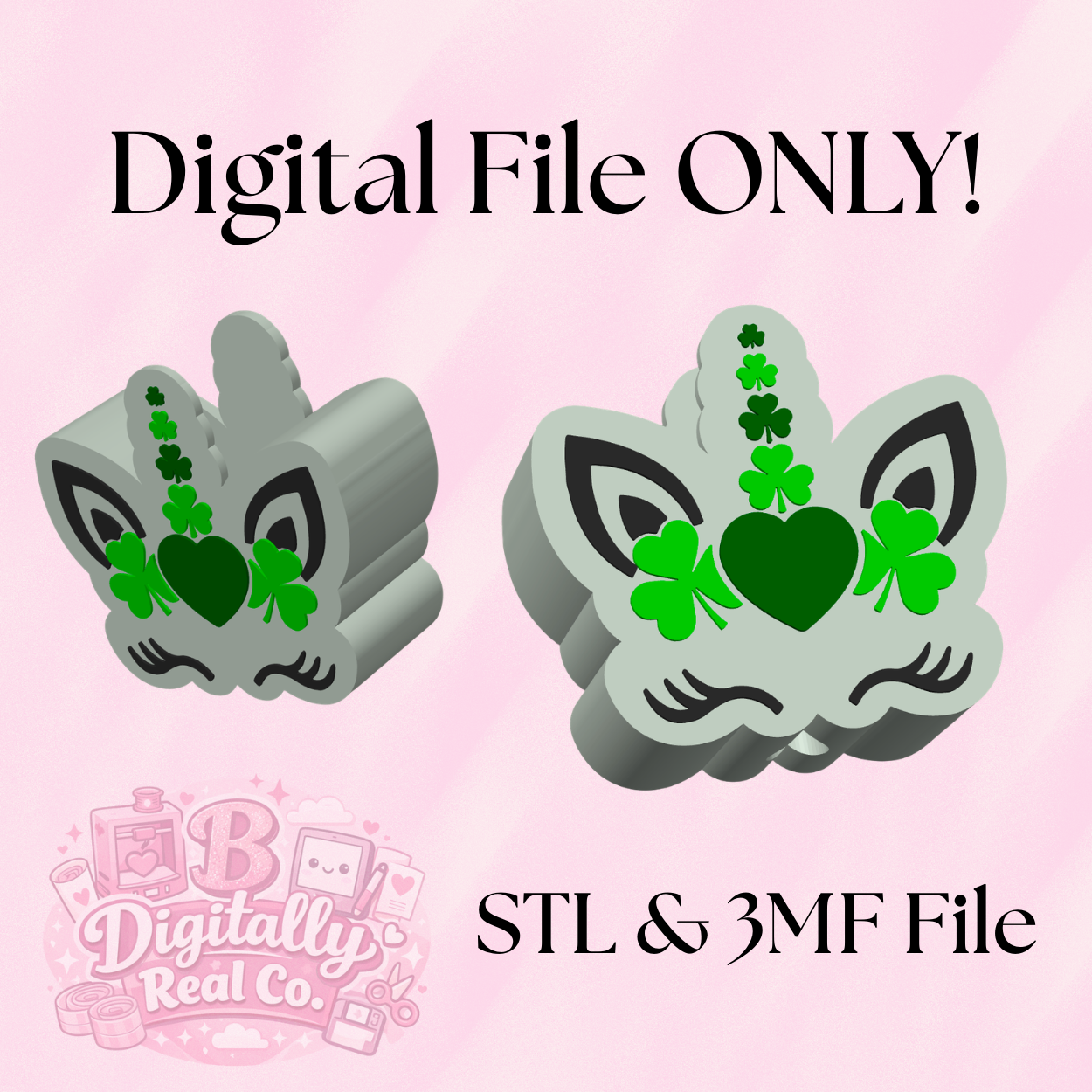 St. Patrick’s Day Unicorn Soap Holder | STL & 3MF File | 3D Print Digital Download | Lucky Bathroom Decor | Shamrock Unicorn