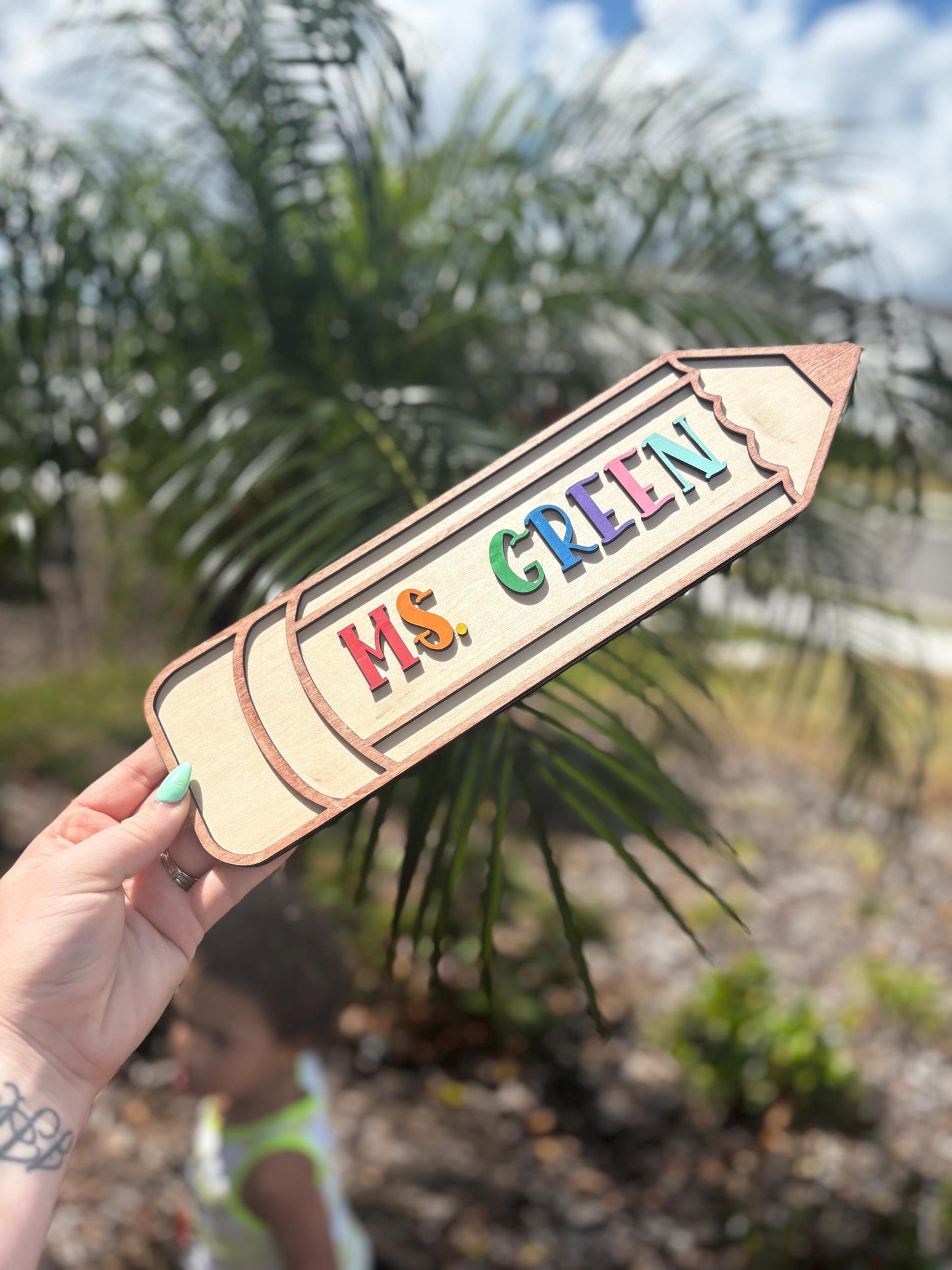Teacher Name Sign | Pencil Name Sign | Teacher Appreciation | Custom Handmade