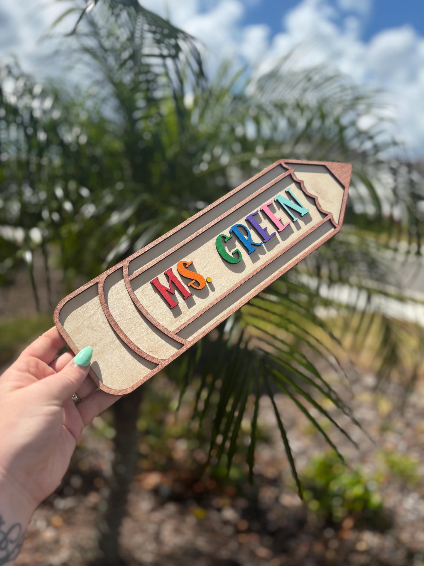Teacher Name Sign | Pencil Name Sign | Teacher Appreciation | Custom Handmade