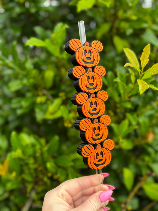 Pumpkin Mouse Stanley Cup Straw Toppers | Halloween Straw Cover | Reusable Cup Accessories for Fall