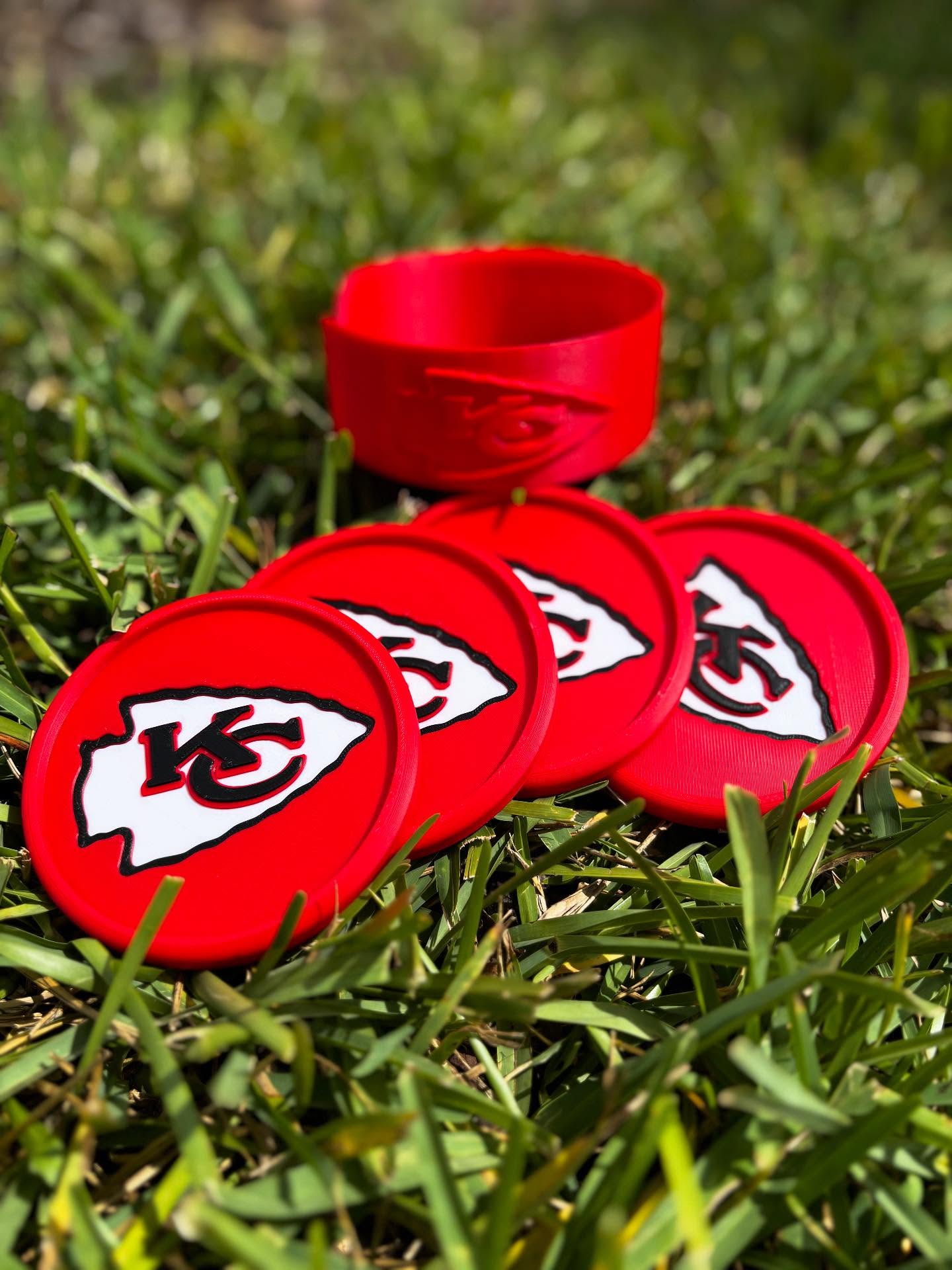 Kansas City Chiefs Coaster Set w/Case