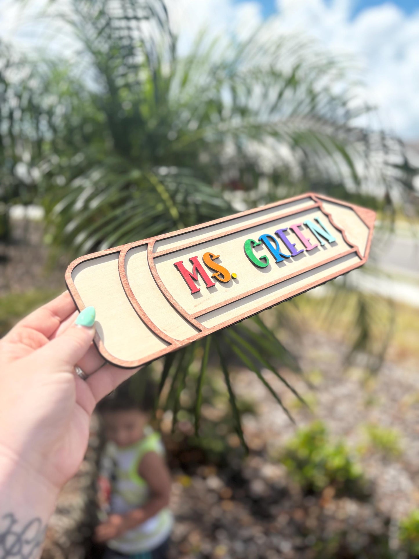 Teacher Name Sign | Pencil Name Sign | Teacher Appreciation | Custom Handmade