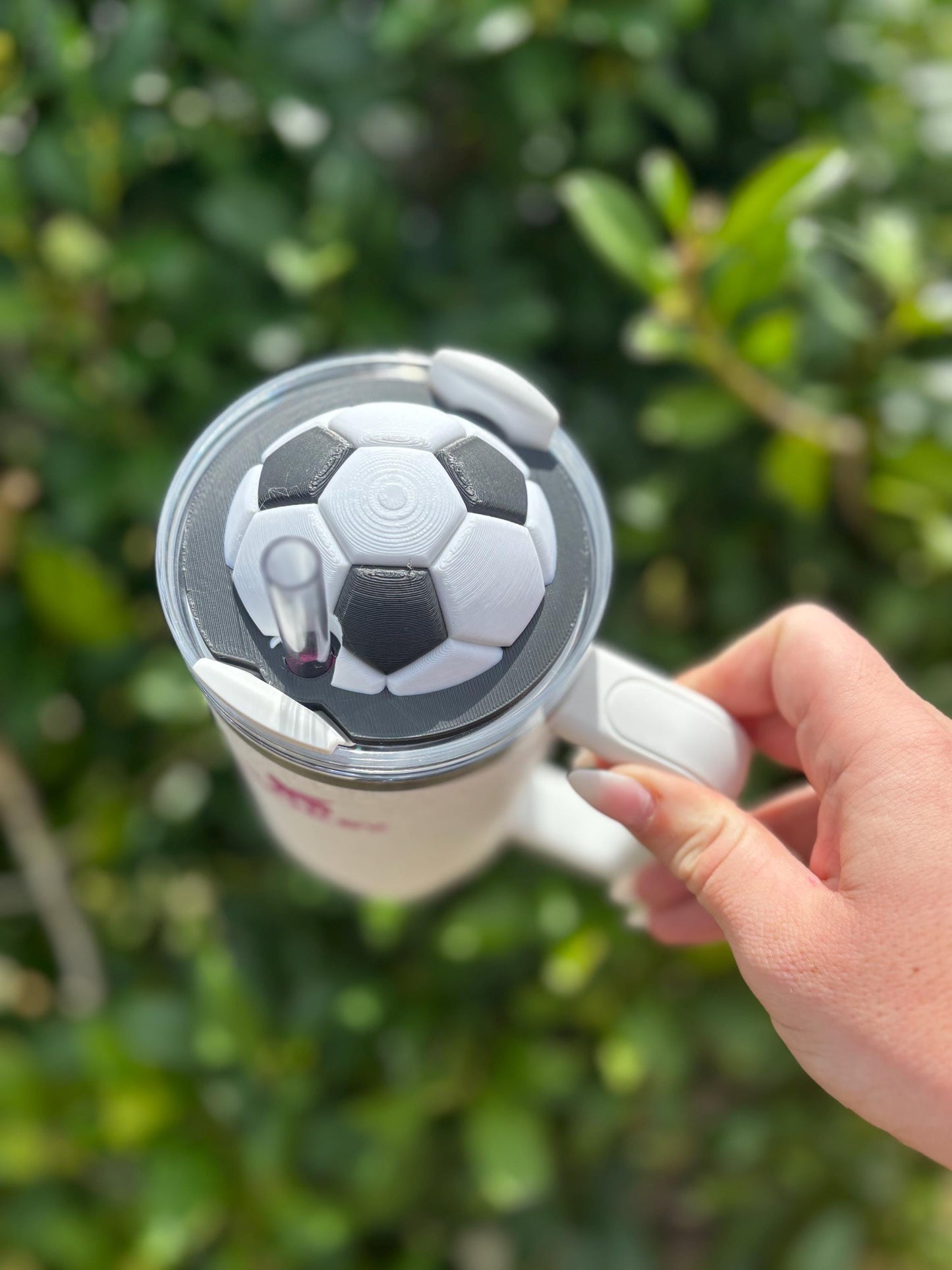 Soccer Ball Stanley Tumbler Topper – Sports Lover Cup Lid Accessory for 40oz & 30oz Tumblers