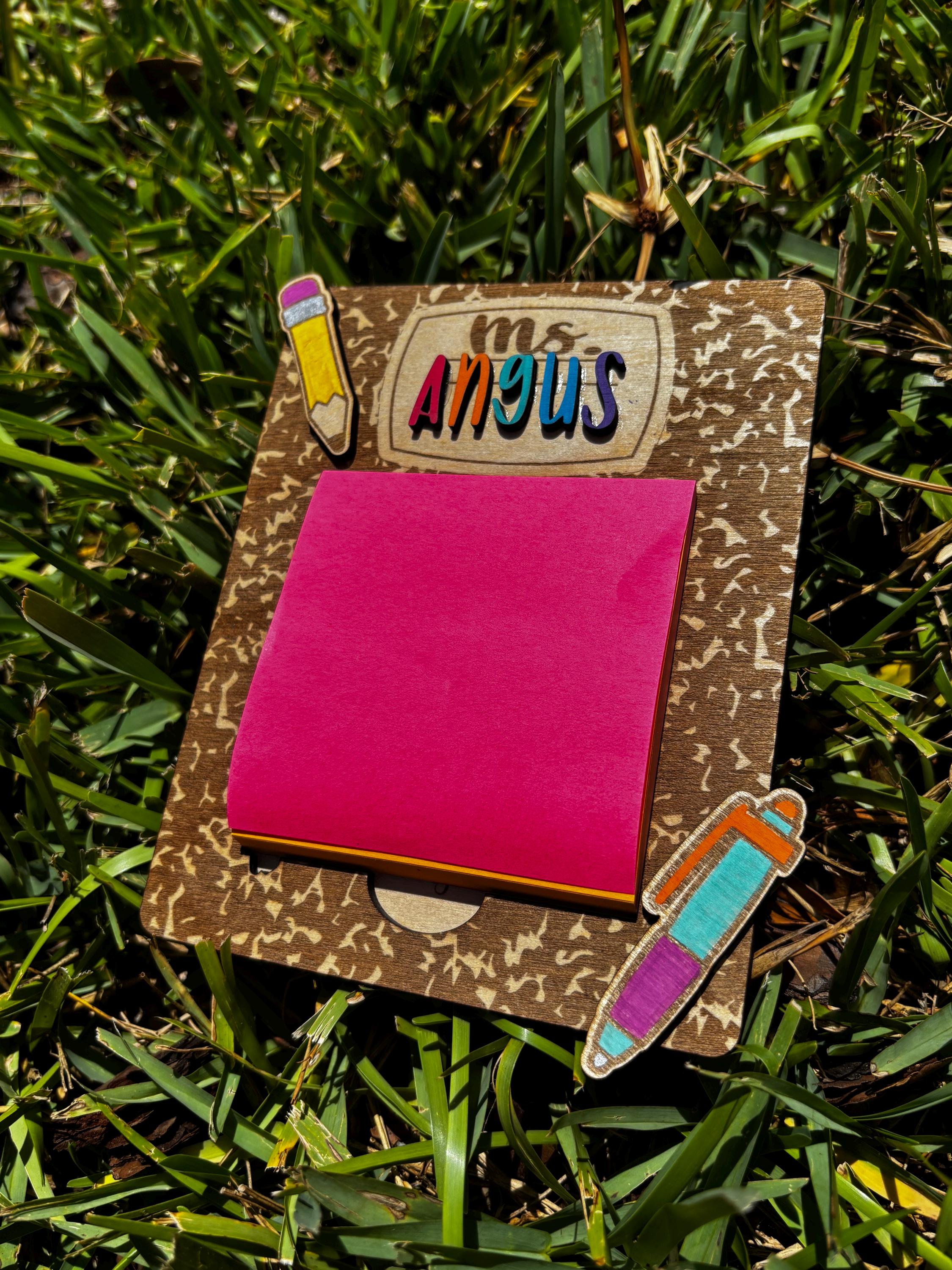 Personalized Teacher Notepad Holder | Custom Teacher Appreciation Gift | End of Year Gift for Teachers | Classroom Desk Organizer