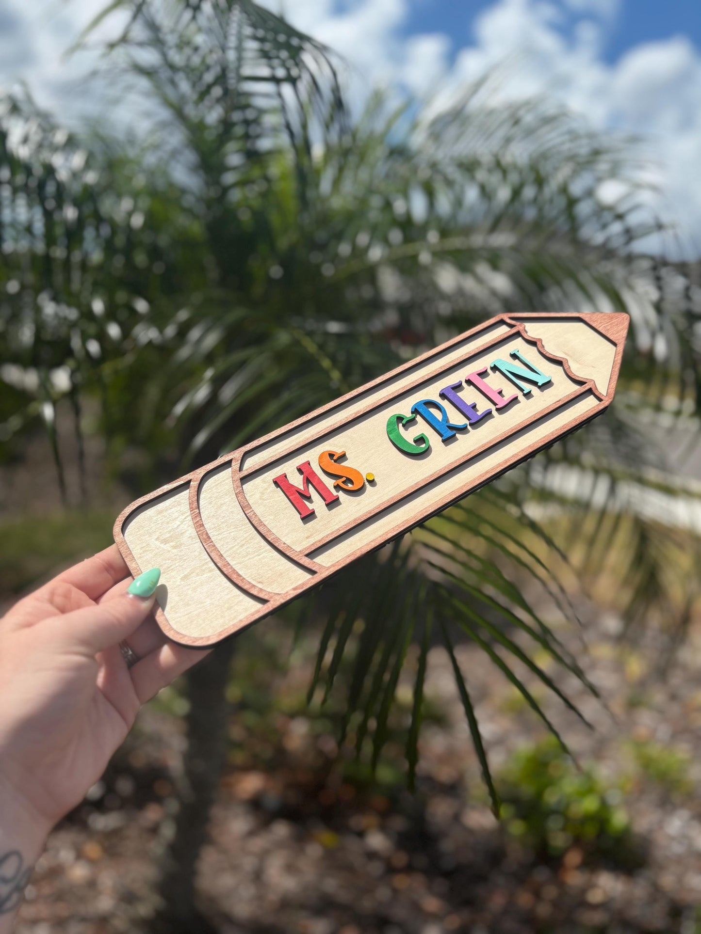Teacher Name Sign | Pencil Name Sign | Teacher Appreciation | Custom Handmade