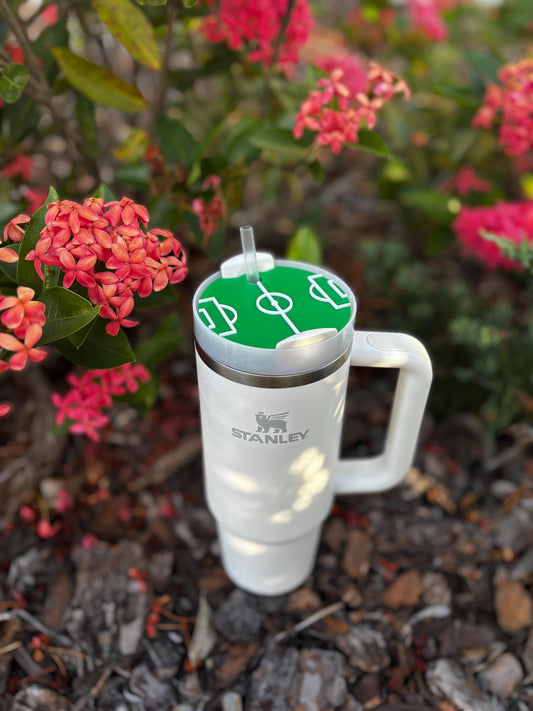 Sports Field Tumbler Toppers – Soccer, Football & Baseball Stadium Straw Covers | 40oz Tumbler Accessories | Game Day Gift for Sports Fans