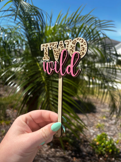 TWO Wild Cake Topper | Custom | Birthday Cake | Two Year Old