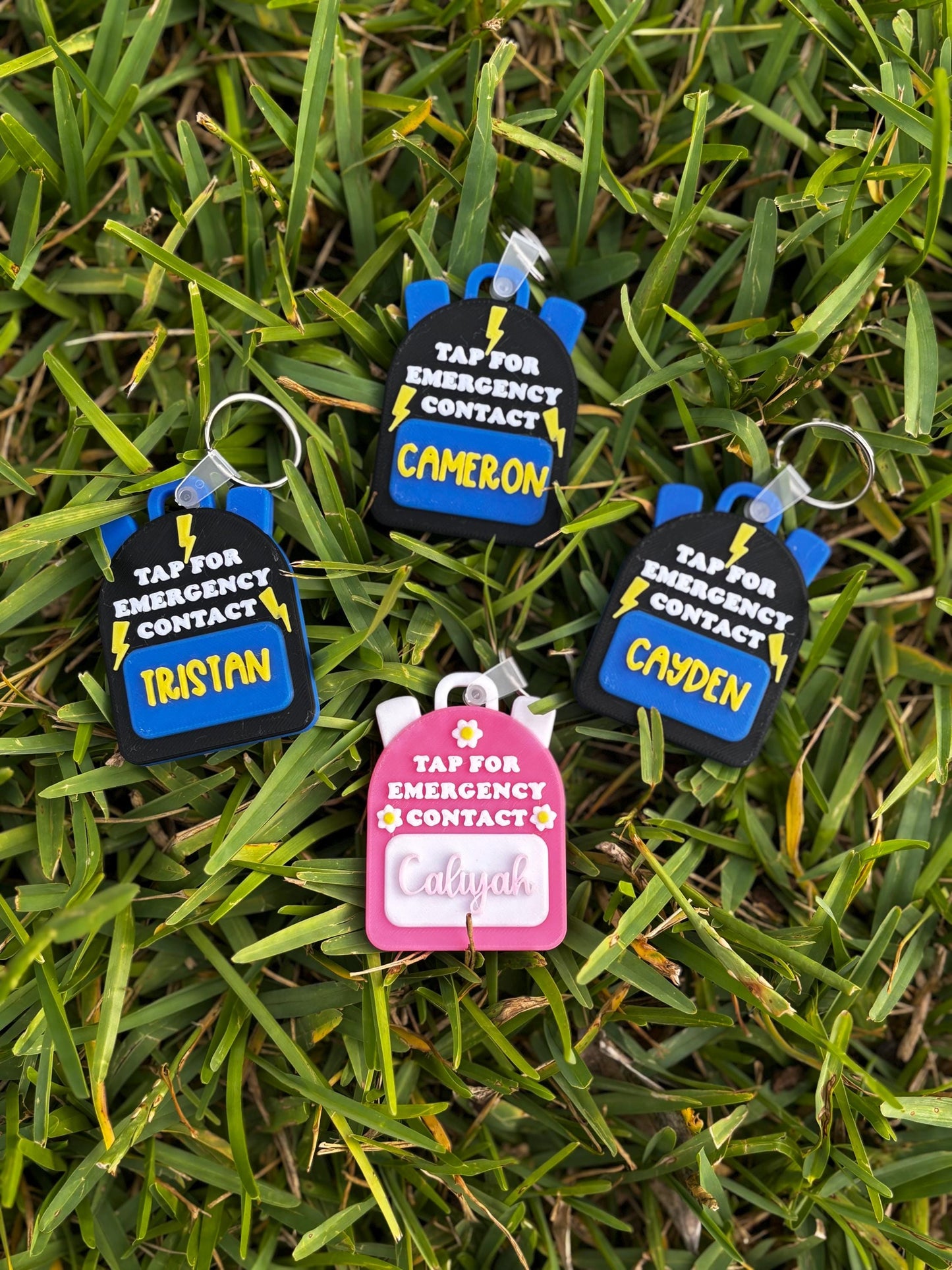 Custom NFC Emergency Contact Tag for Kids – Tap for Parent Info | Backpack Safety Tag, Smart ID Keychain, School & Travel Alert