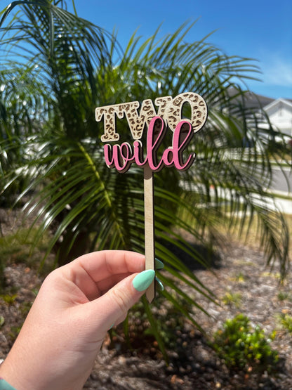 TWO Wild Cake Topper | Custom | Birthday Cake | Two Year Old