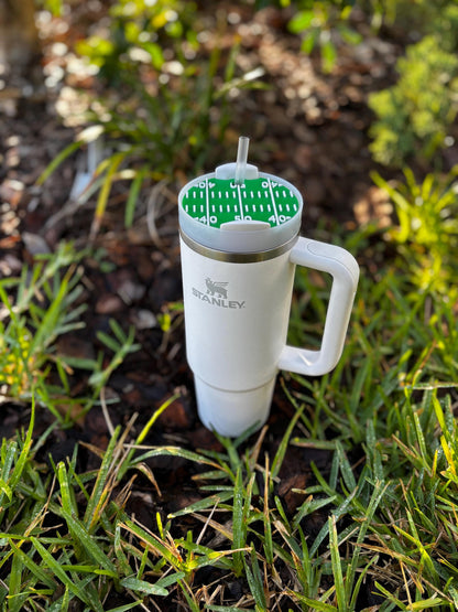 Sports Field Tumbler Toppers – Soccer, Football & Baseball Stadium Straw Covers | 40oz Tumbler Accessories | Game Day Gift for Sports Fans