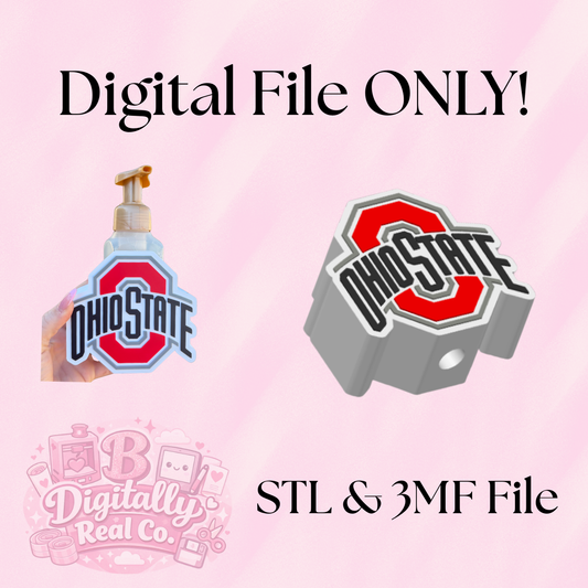 Ohio State Soap Holder 3D Print File | College Football Decor (STL & 3MF Digital Download )