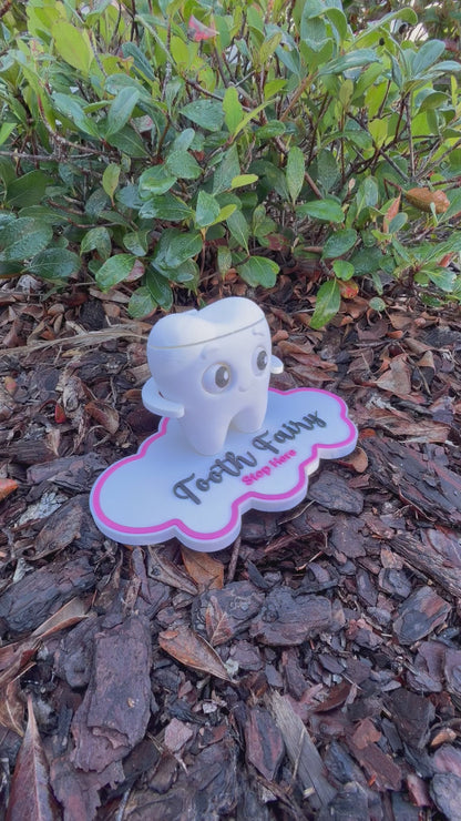 Tooth Fairy Stand with Removable Tooth & Money Holder | Kids Tooth Fairy Gift | Pink or Blue Tooth Fairy Decor